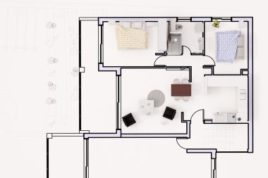 İnşaat planının TOPVIEW