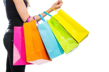 Arm with shopping bags clipart