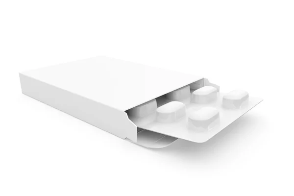 Envase Tabletas en blanco —  Fotos de Stock