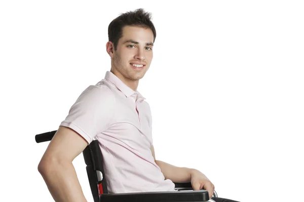 Unga professional i rullstol närbild Stockbild