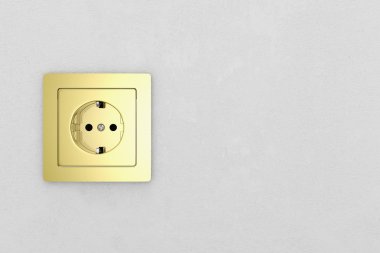 Altın gücünden beyaz duvar ön üzerinde