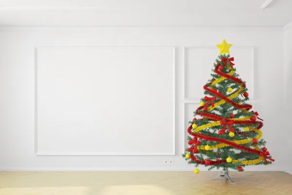 Christmastree in white room — Stock Photo, Image