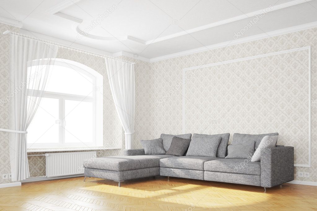 Minimal living room with sofa