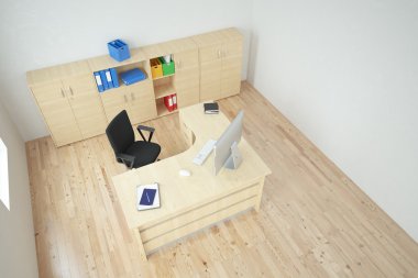 Modern ofis Üstten Görünüm