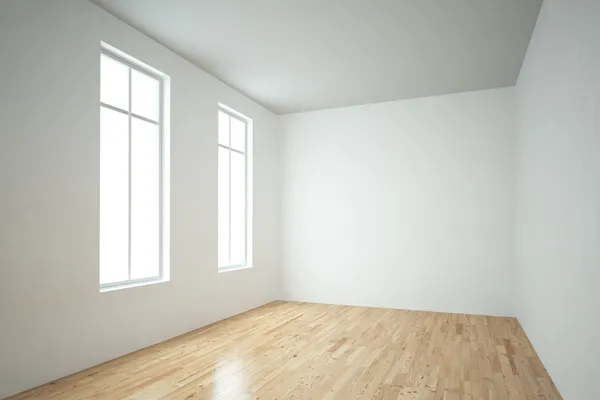 Окна в пустой комнате — стоковое фото
