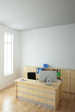 windows ile parlak ofis