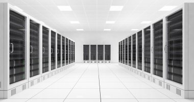 Bilgisayar Merkezi Görünümü iki satır ile Datacenter