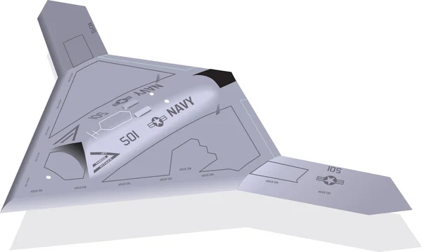 X-47b insansız stealth uçak — Stok Vektör