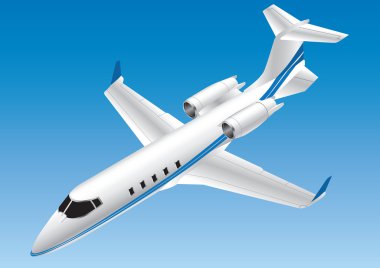 bir learjet detaylı vektör çizim