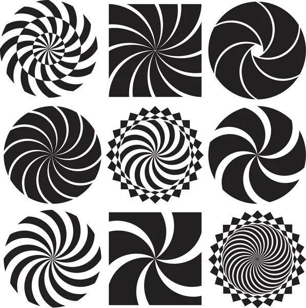Optical Art in Black and White — Stock Vector