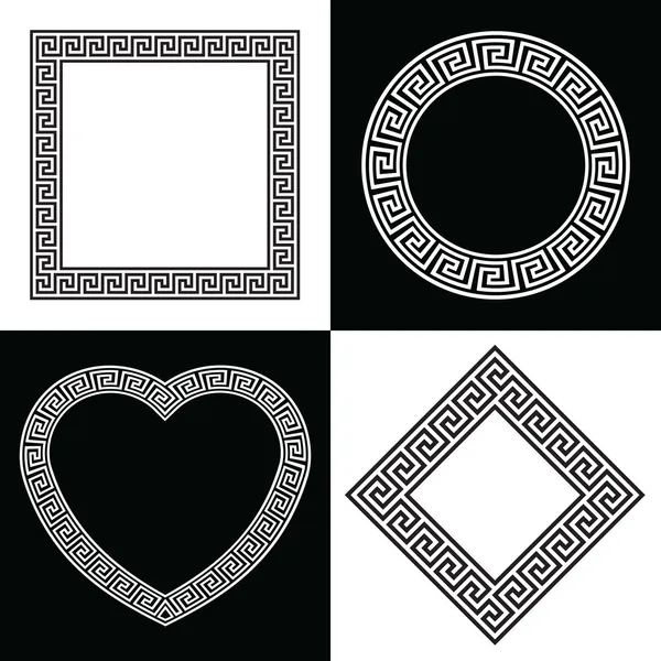 Collection de cadres de bordure à motif de clé grecque — Image vectorielle