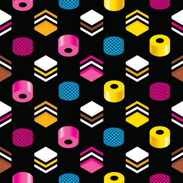 Seamless Liquorice Allsorts Background Texture — Stock Vector