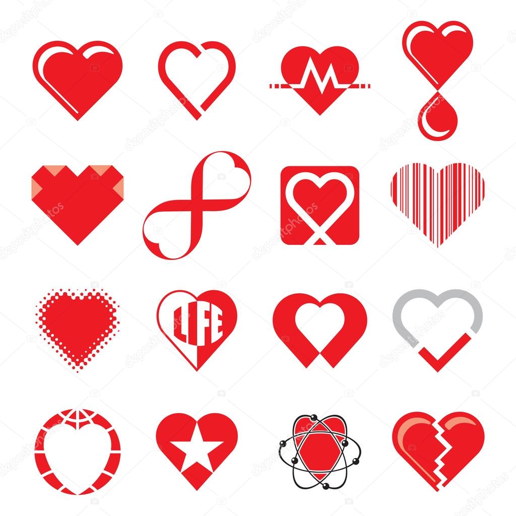Set of Heart Concept Icons