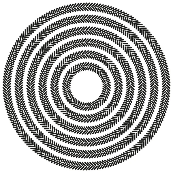 Cadre Rond Circulaire Chevrons Dans Une Gamme Tailles — Image vectorielle