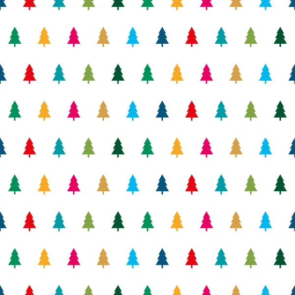 シームレスなクリスマス包装紙パターン クリスマスツリーパターン — ストックベクタ