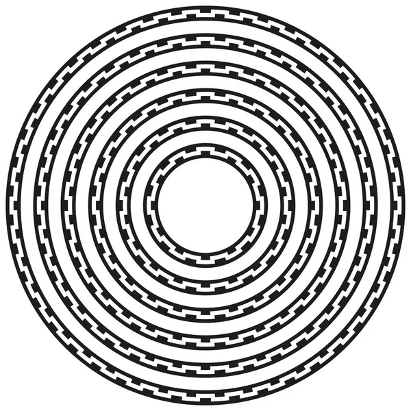 Geometrický Kulatý Kruhový Rámeček Rozsahu Velikostí — Stockový vektor