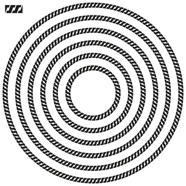 Cadre Bordure Circulaire Rond Dans Une Gamme Tailles — Image vectorielle
