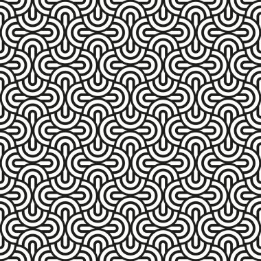 Seamless Art Deco geometric circle overlap pattern background