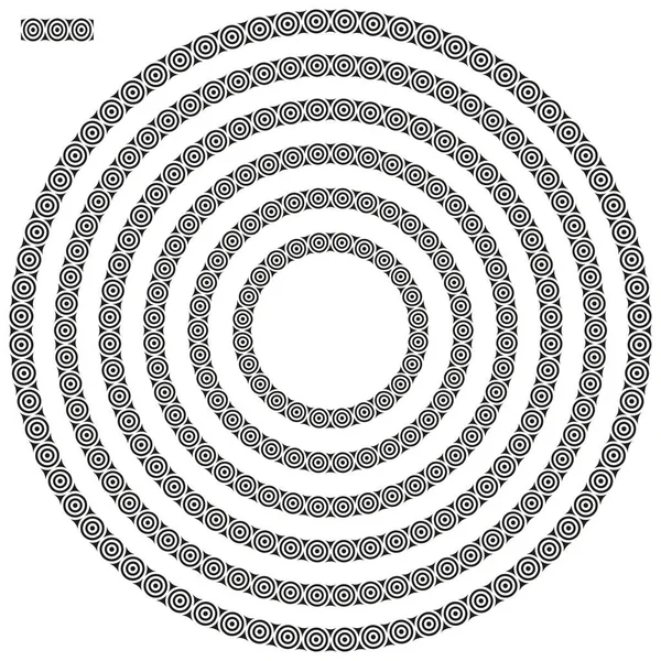 ปแบบขอบวงกลมในหลากหลายขนาด เหมาะส าหร บการออกแบบฉลากว นเทจ — ภาพเวกเตอร์สต็อก