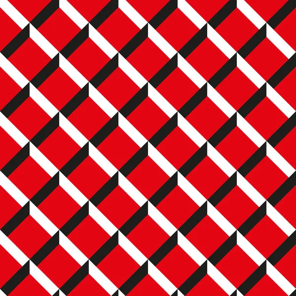 シームレス グリッド パターン赤 黒と白のテクスチャ — ストックベクタ