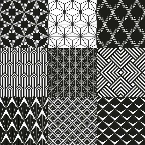 9 adet kusursuz Art Deco desenli arka plan seti