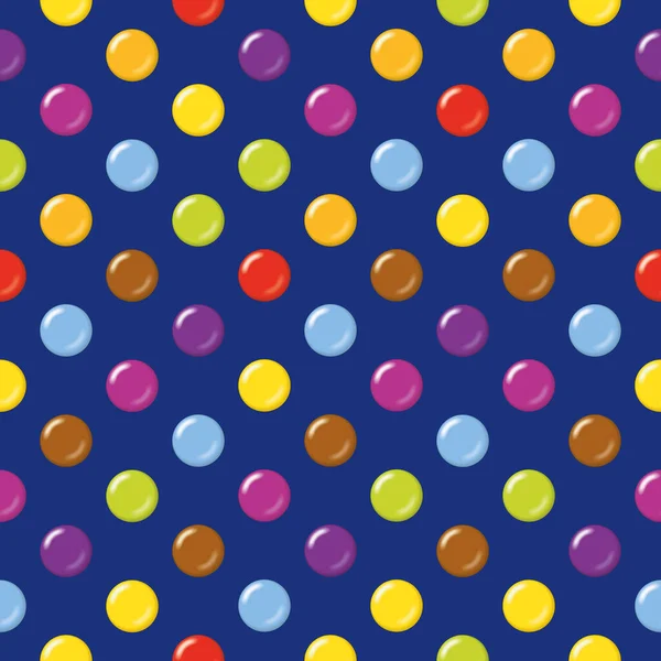 Seamless Candy Background Pattern Sugar Coated Candy Blue Background — ストックベクタ