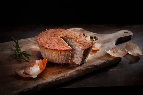 Patè Carne Fatto Casa Forno Una Composizione Rustica Con Patè — Foto Stock