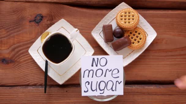 Avoid Adding Sugar Coffee Low Carb Breakfast Menu Diabetes Disease — Stock Video