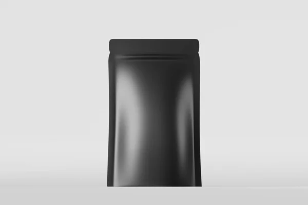 Black Pouch Bag Branding Mockup White Background Render Merchandise Packaging — Foto Stock