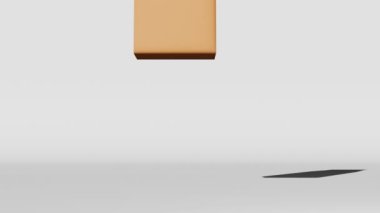 Brown pouch bag coffee bean branding 3D animation. Merchandise standing box bottom pack design. Blank food snack sachet product kraft paper packaging template Shop delivery sale discount demonstration