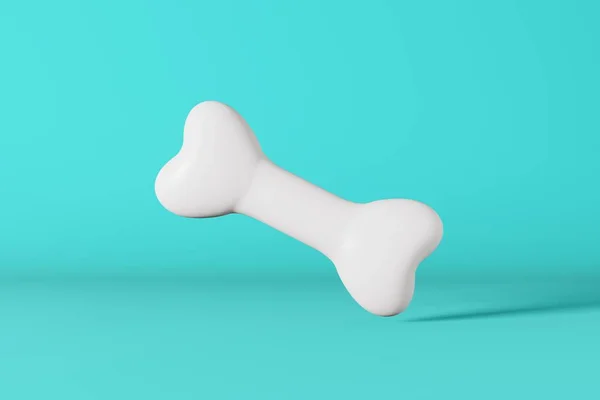 现实健康的白狗骨骼3D渲染模型 宠物店横幅蓝色背景 维生素营养素钙补充食物均衡饮食 家庭动物保健 关节关节炎风湿病 — 图库照片
