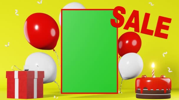 Sale Tekst Korting Banner Chroma Key Mockup Hot Aanbieding Beste — Stockvideo