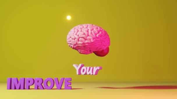 Verbessern Sie Ihre Englischkenntnisse Fremdsprache Fließend Lernen Menschlichen Gehirns Buchstaben — Stockvideo
