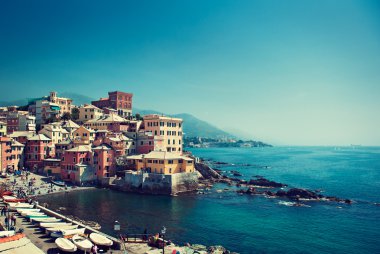 View of the town of Genoa in Italy clipart