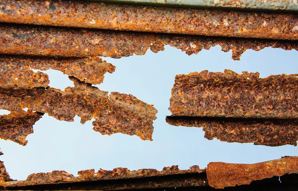 Rusty corrugated metal texture background — Stock Photo, Image