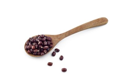 tahta kaşık ile izole fasulye