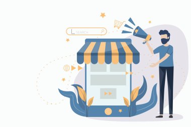 İnternet sayfası, reklam, promosyon ve pazarlama için iş promosyonu. Etkilendirici pazarlama. İletişim işi veya dijital müşteri araştırma süreci stratejisi çizimi.