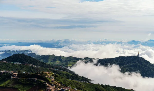 Nature Landscape Foggy Sea Top Mountain Phu Thap Boek Sea — Stockfoto