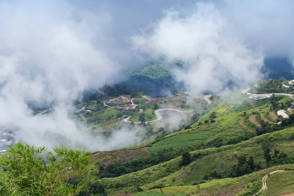 Nature Landscape Foggy Sea Top Mountain Phu Thap Boek Sea — Stockfoto