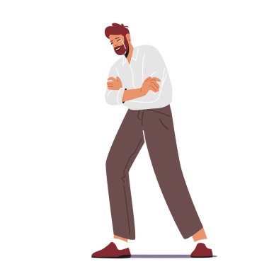 Ağlayan Erkek Karakteri Izdırap, Keder. Erkek Acıyı Hisseder, Ekspres Negatif Duygular Gözlerinden yaşlar akıyor