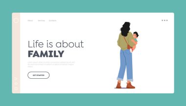 Küçük Anne, Çocuğu Geriye Bakış, Ebeveynlik İniş Sayfası Şablonu. Aile Karakterleri Anne ve Oğlu