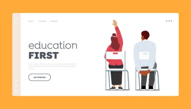 Eğitim İlk İniş Şablonu. Üniversite ya da Kolejin Öğrencileri, Ders Katılımcıları. Arkaya Oturanlar Görünümü