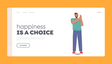 Mutlu İniş Sayfa Şablonu. Alkışlayan adam, alkışlayın. Mutlu Erkek Karakteri Tezahürat, Destek Arkadaşı, Başarı