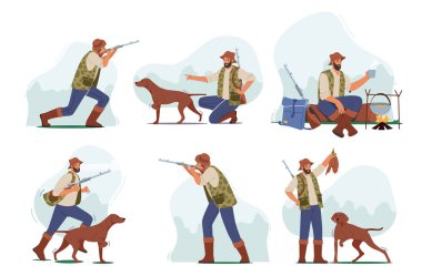 Avcılar, Tüfekle Adam Vurma, Kampta Rahatlama, Köpek Avcılığı, Yaz Hobisi, Spor ya da Açık Hava Faaliyetleri