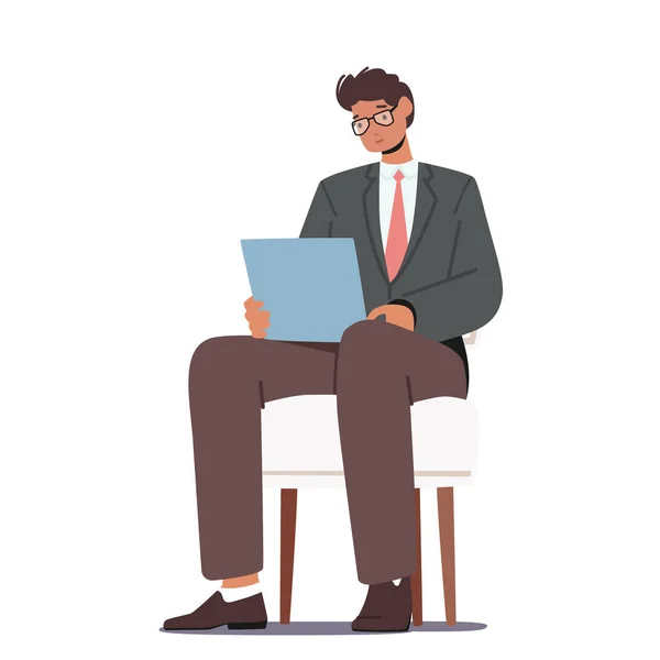 Hr, Working Employment, Recruitment and Choosing Candidate Concept. Specialist Applicant Waiting an Job Interview — Stockvector