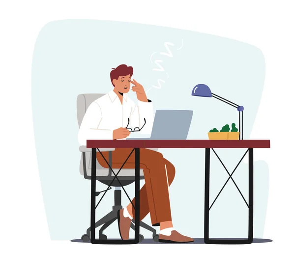 Υπερκόπωση Κουρασμένος Εργαζόμενος Character Burnout Κούραση Κόπωση Και Κατάθλιψη Υπερφόρτωση — Διανυσματικό Αρχείο