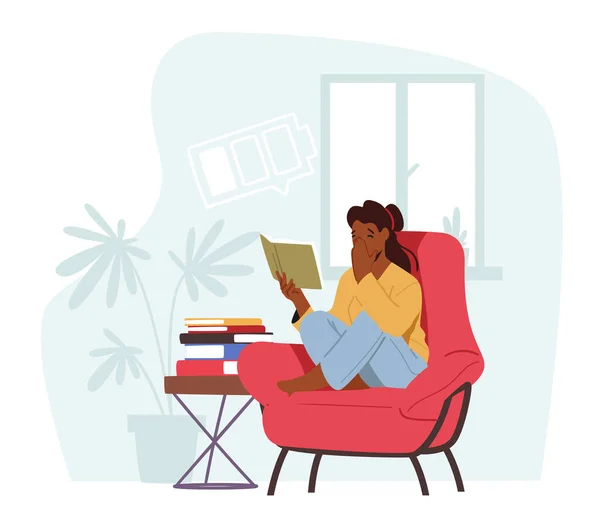 여성은 의자에 읽는다 2016 Tired Sleitsy Student Prepare Exams Exhausted — 스톡 벡터