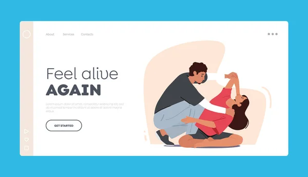 Doktor Osteopath Landing Page Template Character Doing Massage Prozedur Für — Stockvektor