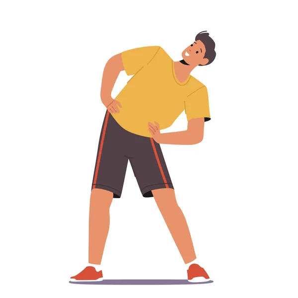 Man Doing Morning Exercises Wellness Sport Health Concept Teenager Workout — Vector de stock