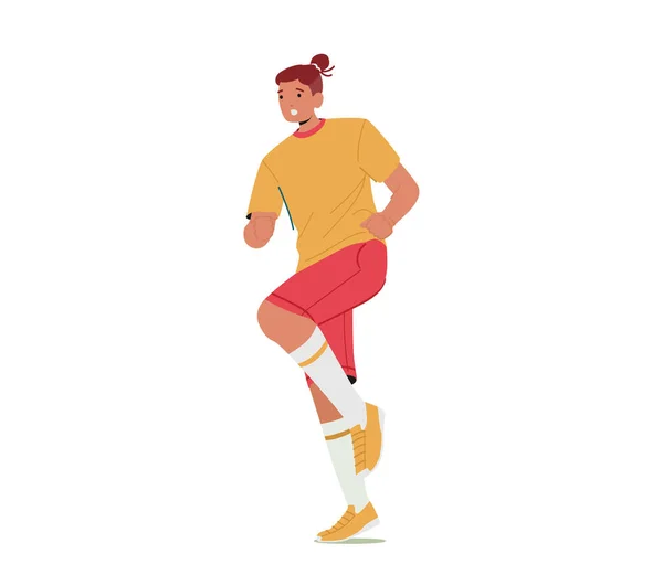 Sportsman Jouant Football Isolé Sur Fond Blanc Caractère Avec Jambe — Image vectorielle